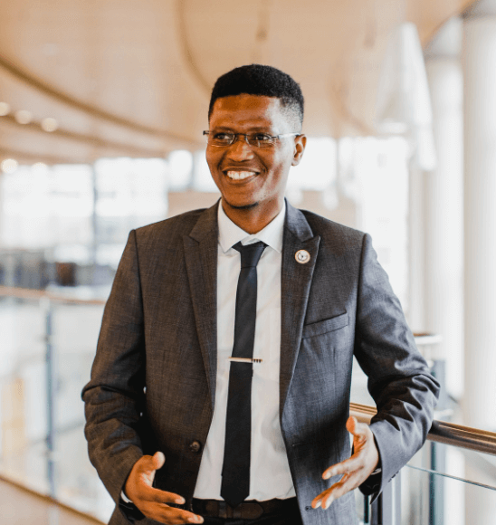 Man in a tie posing